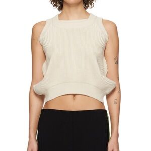 THE OPEN PRODUCT : Beige Cutout Vest